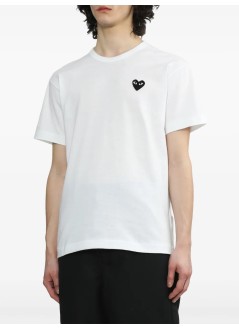 comme des garçons play t-shirt mant-shirt black - axt064051 white