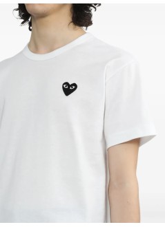 comme des garçons play t-shirt mant-shirt black - axt064051 white