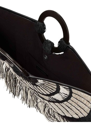 karl lagerfeld clutch womank/signature 2.0 tph fan fringe - b2w30007 998 2