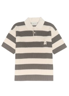 ami knitwear manshort sleeves polo with ami de coeur patch - hpl432kn0153 a152