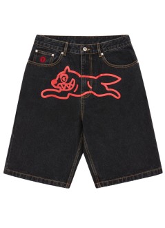 icecream short pant manrunning dog denim shorts - icd003 black