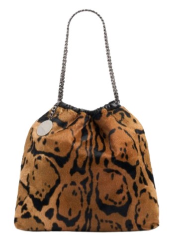stella mccartney handbag mujer falabella medium drawstring ocelot brushed velvet print - 7b0180wp0653 2203