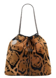 stella mccartney handbag mujer falabella medium drawstring ocelot brushed velvet print - 7b0180wp0653 2203