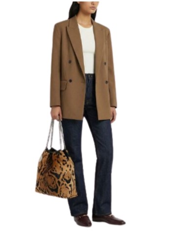 stella mccartney handbag mujer falabella medium drawstring ocelot brushed velvet print - 7b0180wp0653 2203 2