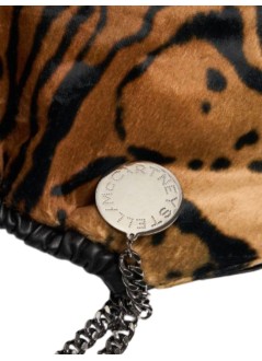 stella mccartney handbag mujer falabella medium drawstring ocelot brushed velvet print - 7b0180wp0653 2203