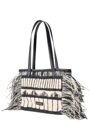 karl lagerfeld handbag mujer k/signature 2.0 sm tote fringe - b2w30112 998 2