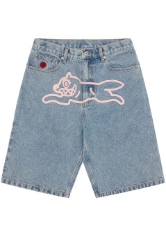 icecream short pant manrunning dog denim shorts - icd003 heavy wash blue