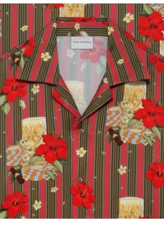 drôle de monsieur shirt manchemise hibiscus club - ksh230vi031pk pink