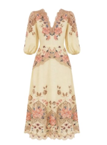 farm rio dress womanembroidery long sleeve midi dress - 348687 26045