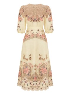 farm rio dress womanembroidery long sleeve midi dress - 348687 26045