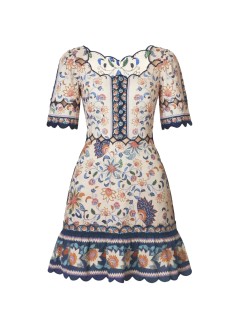 farm rio dress womanfloral delhi tapestry light pink mini dress - 348873 26042