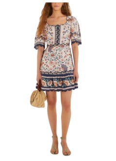 farm rio dress womanfloral delhi tapestry light pink mini dress - 348873 26042