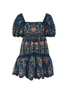 farm rio dress womanstitched garden navy blue mini dress - 358191 26091