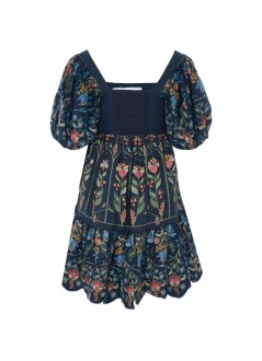 farm rio dress womanstitched garden navy blue mini dress - 358191 26091