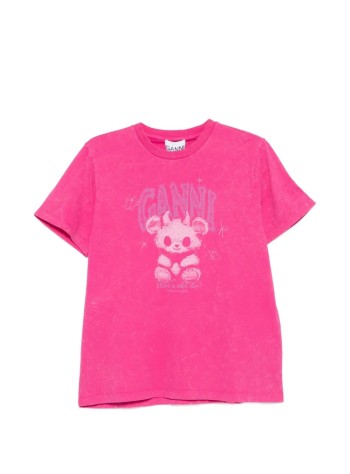 ganni top womanfuture heavy jersey t-shirt wash effect - a1050146 09z