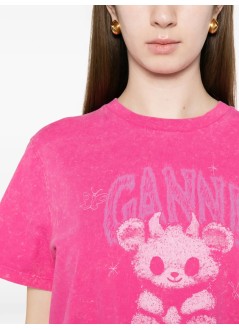 ganni top womanfuture heavy jersey t-shirt wash effect - a1050146 09z