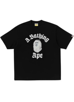 bape t-shirt mancollege relaxed fit tee #2 m - 1l80110330 black