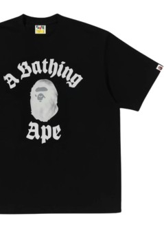 bape t-shirt mancollege relaxed fit tee #2 m - 1l80110330 black