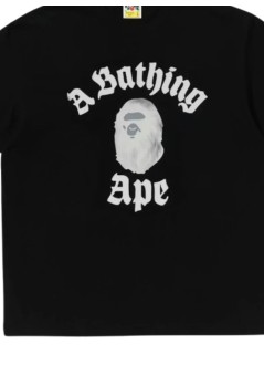 bape t-shirt mancollege relaxed fit tee #2 m - 1l80110330 black