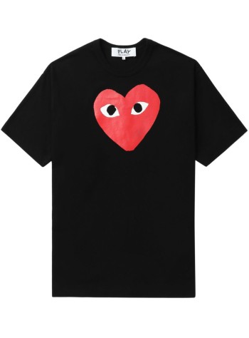 comme des garçons play camiseta hombre t-shirt logo print red heart - axt112051 black