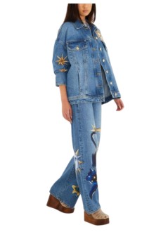 farm rio pantalon jeans mujer mistical denim pants - 348603 l0034