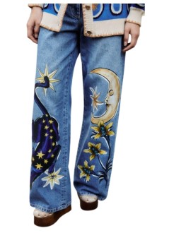 farm rio pantalon jeans mujer mistical denim pants - 348603 l0034