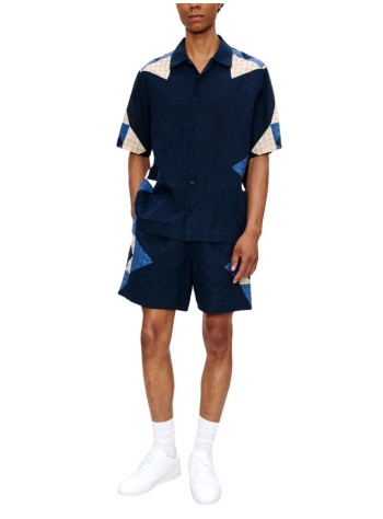 a.p.c. outerwear hombre chemise patchwork - cohoph12654 iai indigo 2