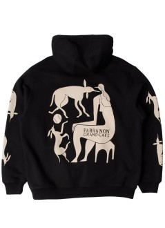 by parra sweater mannon grand cafe hooded sweatshirt - 55230 black