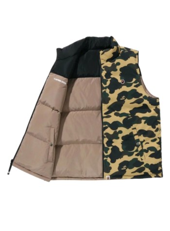bape outerwear man1st camo reversible down vest m - 1l80144006 yellow 2