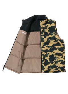 bape outerwear hombre 1st camo reversible down vest m - 1l80144006 yellow