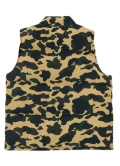 bape outerwear hombre 1st camo reversible down vest m - 1l80144006 yellow