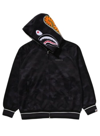 bape outerwear mancolor camo shark relaxed fit hoodie track jacket m - 1l80115312 black