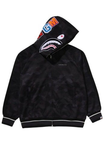 bape outerwear mancolor camo shark relaxed fit hoodie track jacket m - 1l80115312 black 2