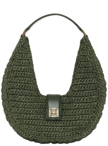 anine bing handbag mujer lou bag monogram - a1311208ayg27 military green