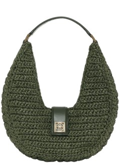 anine bing handbag mujer lou bag monogram - a1311208ayg27 military green