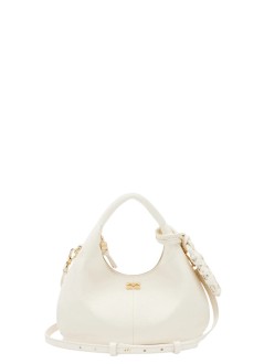 ganni handbag womanhobo mini grained - b2070102 135