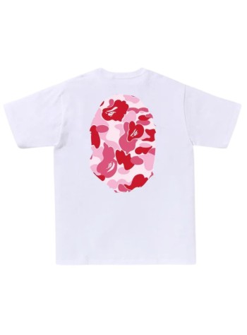 bape t-shirt manabc camo big ape head tee m - 1l80110006 white x pink 2