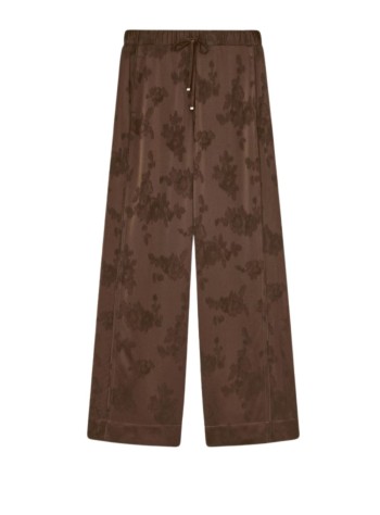 ganni pant  womanfluid satin jacquard elasticated pants - a1080120 zwx