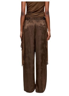 ganni pant  womanfluid satin jacquard elasticated pants - a1080120 zwx