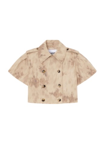 ganni shirt womandouble cotton short sleeved jacket printed - a1010186 zzr