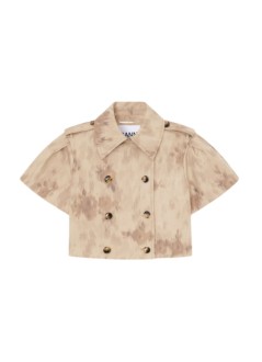 ganni camiseria mujer double cotton short sleeved jacket printed - a1010186 zzr