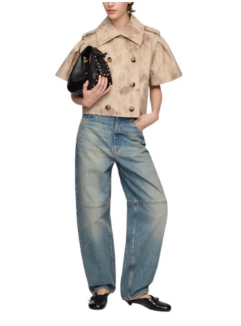 ganni shirt womandouble cotton short sleeved jacket printed - a1010186 zzr 2