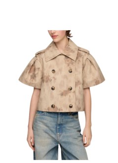 ganni camiseria mujer double cotton short sleeved jacket printed - a1010186 zzr