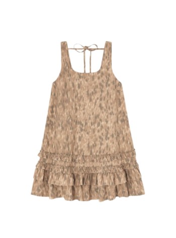 ganni dress womanprinted stretch cotton u-neck mini dress - a1030480 zzt