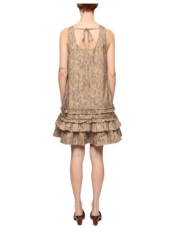 ganni vestido mujer printed stretch cotton u-neck mini dress - a1030480 zzt