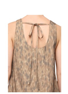 ganni vestido mujer printed stretch cotton u-neck mini dress - a1030480 zzt