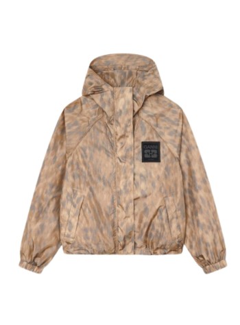 ganni outerwear womanprinted flyweight nylon hooded jacket printed - a1010209 zzt