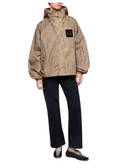 ganni outerwear womanprinted flyweight nylon hooded jacket printed - a1010209 zzt