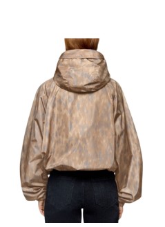ganni outerwear womanprinted flyweight nylon hooded jacket printed - a1010209 zzt