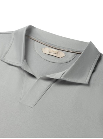 aurélien polo mancotton buttonless polo - 020230902160001 light grey 2